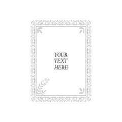 Gray frame for business cards and invitations