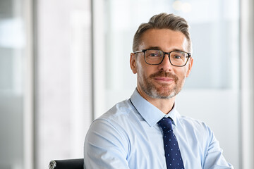 Portrait of smiling mature businessman at work