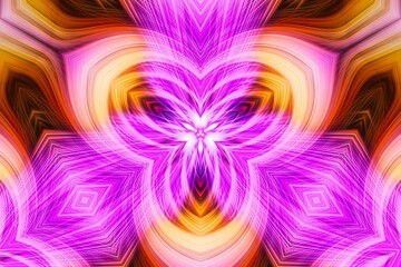 Kaleidoscope background in beautiful lilac and golden light