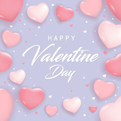 Valentine's day concept posters set. Vector illustration. red and pink paper hearts with frame on geometric background. Cute love sale banners or greeting cards. love romantic happy graphic design