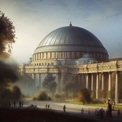 Obraz premium dome of the pantheon - generative ai illustration