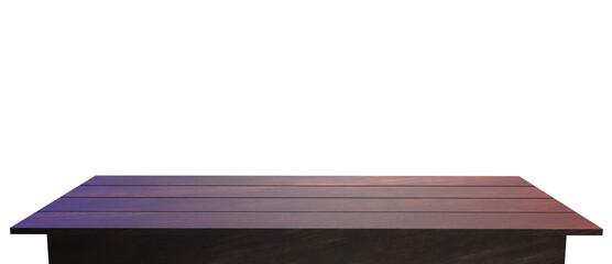 wooden empty table top boards with blurred cloud sky background