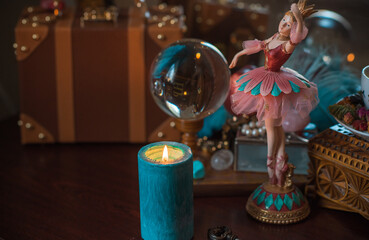 Fototapeta premium Vintage toys, decoration for room and home details. Retro style, Ceramic sculpture