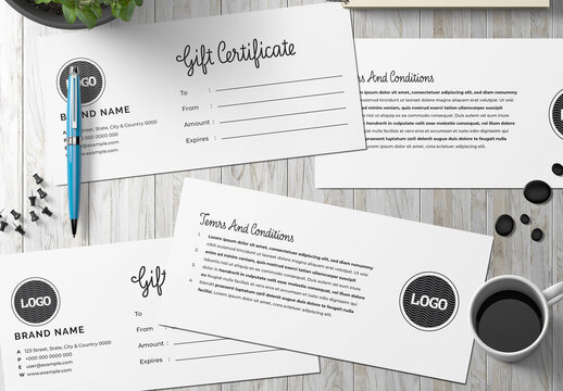 Gift Certificate Design Layout