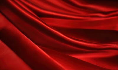 Naklejka na ściany i meble red satin cloth crated with generative ai