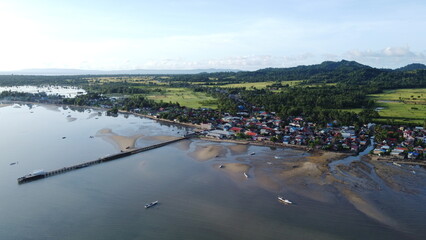 Aerial shot of Jampea island, Selayar, Indonesia.