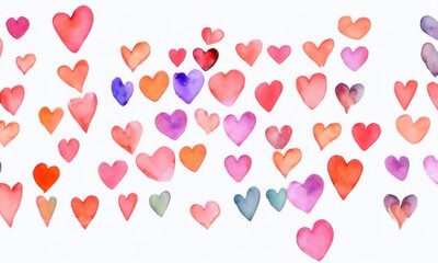 watercolor heart shape for valentine day created with Generative AI