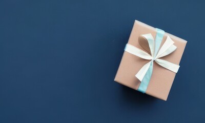 gift box on blue background created with Generative AI
