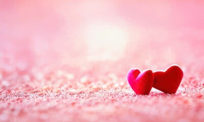 Obraz premium Red Heart shapes for valentines day background created with Generative AI