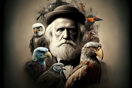 World Darwin Day representing the evolotuion theory illustration generative ai