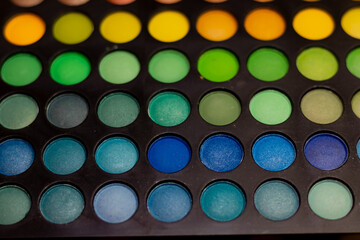 close up of colorful eyeshadow