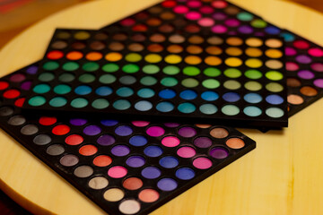 close up of colorful eyeshadow
