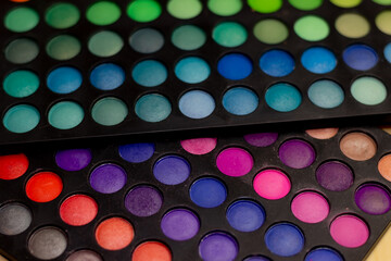 close up of colorful eyeshadow