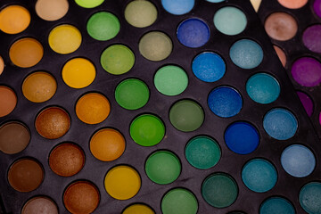 close up of colorful eyeshadow
