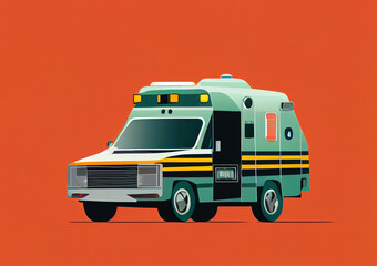 Fototapeta premium Ambulance. Minimalist image..