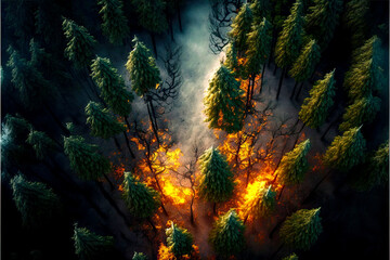 Fototapeta na wymiar Die Natur brennt, ki generated