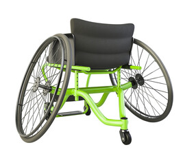 Fototapeta na wymiar Green Sports Wheelchair