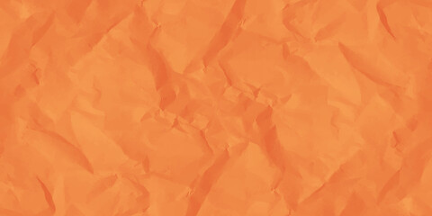 Orange creased crumpled paper texture can be use as background. Orange color crumpled sheet of paper background. Ragged orange Paper. orange waxed packing paper texture.	