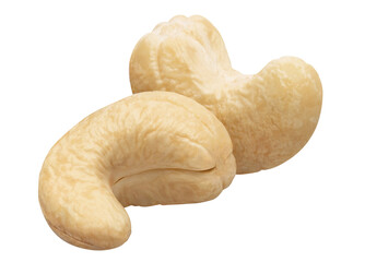 Two delicious cashew nuts cut out