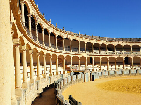 Arènes à Ronda, ville monumentale de la province de Malaga, Andalousie. L'un des plus anciens d'Espagne.