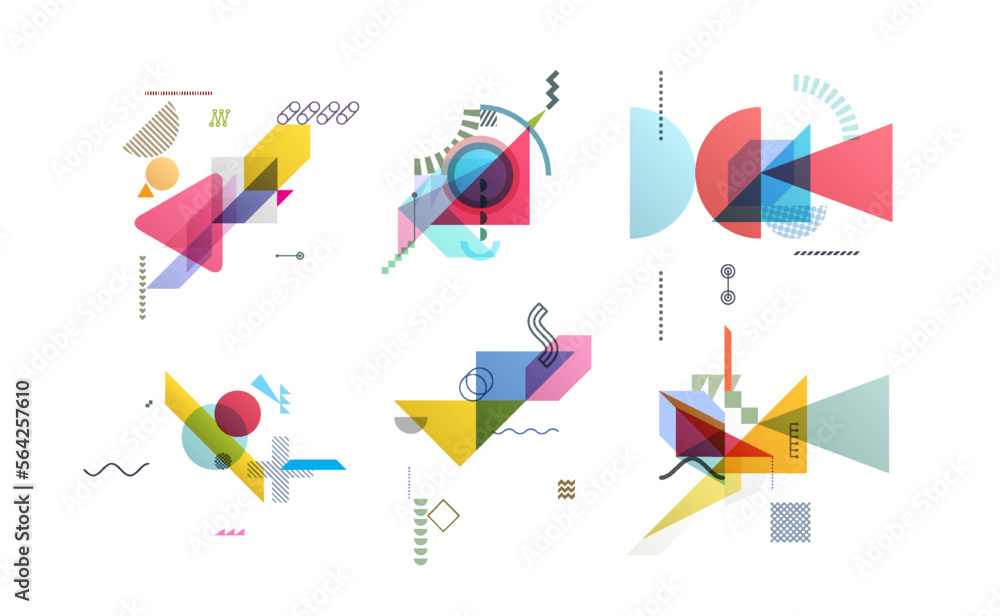 Wall mural abstract geometric design. vector illustration made of various overlapping elements. applicable for 