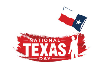 National Texas Day. February 1. The 28th State of United States of America. Vector Illustration.