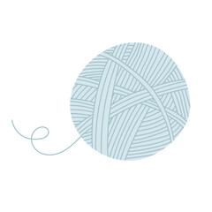 Yarn ball for knitting. Tools for knitwork, handicraft, crocheting, hand-knitting. Female hobby. Vector illustration