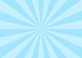 Obraz premium ポップな集中線 ドット（水色）