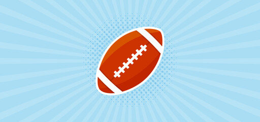 American football background with blue, line pattern, and halftone. Vector illustration