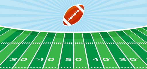 American football background with American Football Field View Illustration