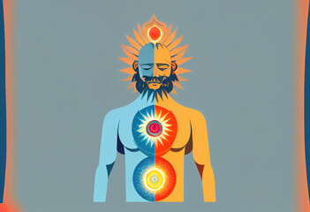 Chakras in human body. Meditation..