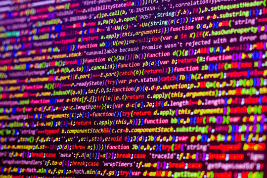 Code background. web programming with compressed Javascript code