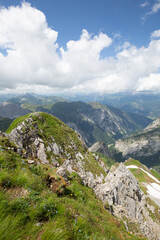 Mountain hiking Trail Road. Between Italy and Austria: near Volaia Lake Raunchkofer Mountain (Lago di Volaia Monte Rauchkofel