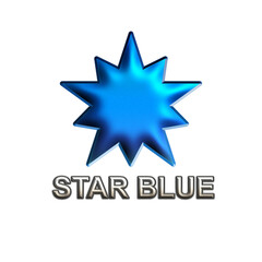 Illustration design star logo vector graphic in 3D blue color. Perfect for company logos, icons, t-shirt stickers and more
