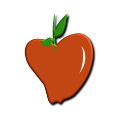 Illustration design graphic of a red apple. Perfect for kids lesson stickers