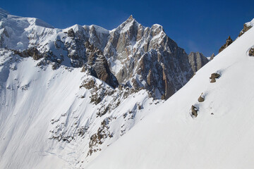 With Skyway Mont Blanc high in the Alps, Italy, Aosta Valley.
Near to Mont Blanc at 3,466 metres,...