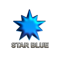 Illustration design star logo graphic in 3D blue color. Perfect for company logos, icons, t-shirt stickers and more