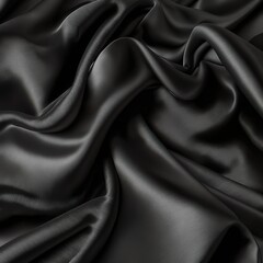 Obraz premium Black silk fabric texture