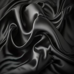 Obraz premium Black silk fabric texture