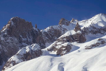 With Skyway Mont Blanc high in the Alps, Italy, Aosta Valley.
Near to Mont Blanc at 3,466 metres,...
