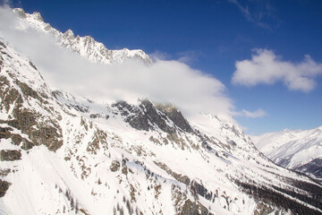 With Skyway Mont Blanc high in the Alps, Italy, Aosta Valley.
Near to Mont Blanc at 3,466 metres,...