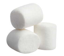 Three delicious marshmallows cut out