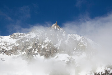 With Skyway Mont Blanc high in the Alps, Italy, Aosta Valley.
Near to Mont Blanc at 3,466 metres,...