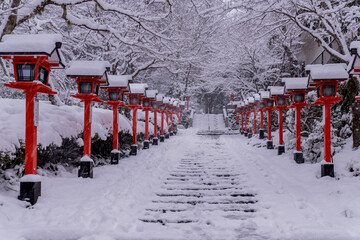 Naklejka premium 雪景色