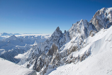 With Skyway Mont Blanc high in the Alps, Italy, Aosta Valley.
Near to Mont Blanc at 3,466 metres,...