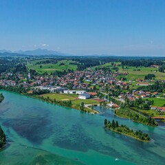 Lechbruck am Lechsee im Luftbild