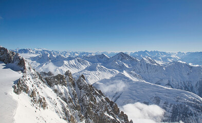 With Skyway Mont Blanc high in the Alps, Italy, Aosta Valley.
Near to Mont Blanc at 3,466 metres,...