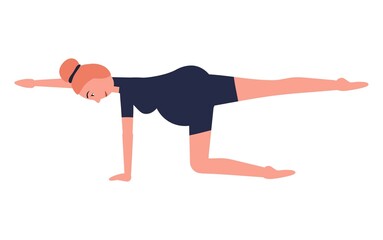 Pregnant woman doing yoga.Pregnancy health concept. Vector illustration