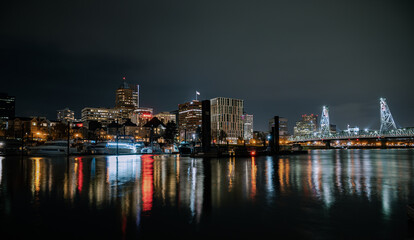 Portland Oregon reflection night shot