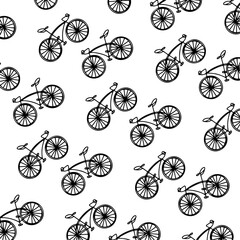 Bicycle Silhouette Icon Set - Vector Illustrations Isolated On White Background
